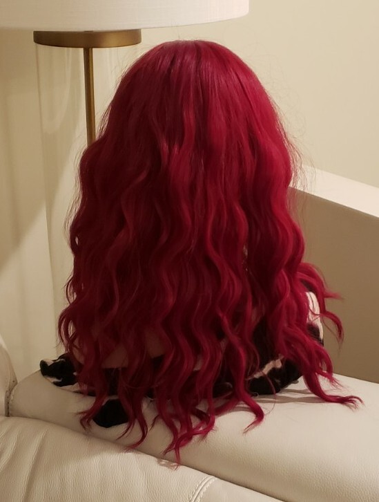 Hot Red Hair ! Long Wavy Curly with bangs Copper Red Layered Stunning Wig