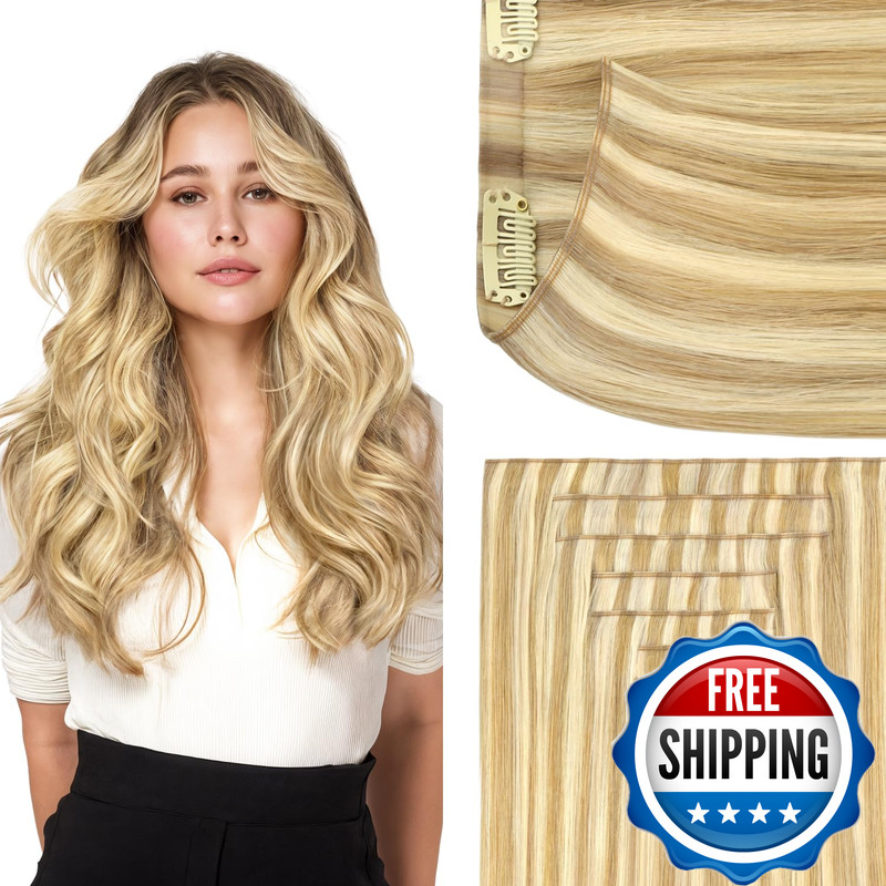 Goo Goo Genius Clip In Hair Extensions 14Inch 110G 7Pcs Seamless Pu Clip In