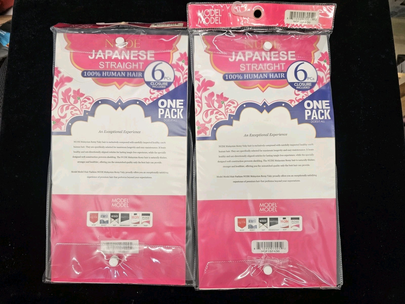 2 Pack- Model Model Nude Japanese Straight 100% HH 6 Pcs Color 1B/30 And F4/30