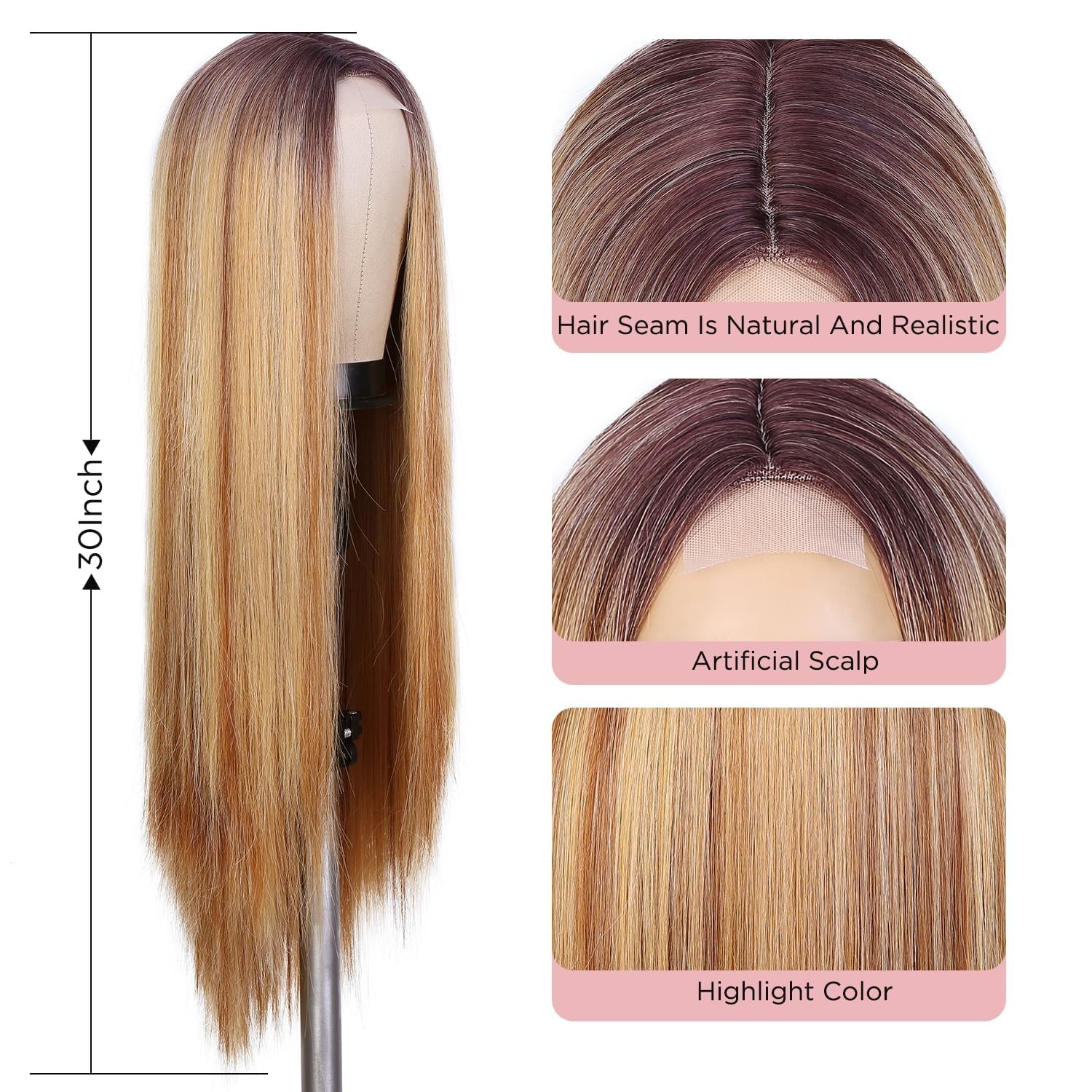 30-Inch Ombre Highlight Blonde Wigs for Black Women – Luxurious & Stylish