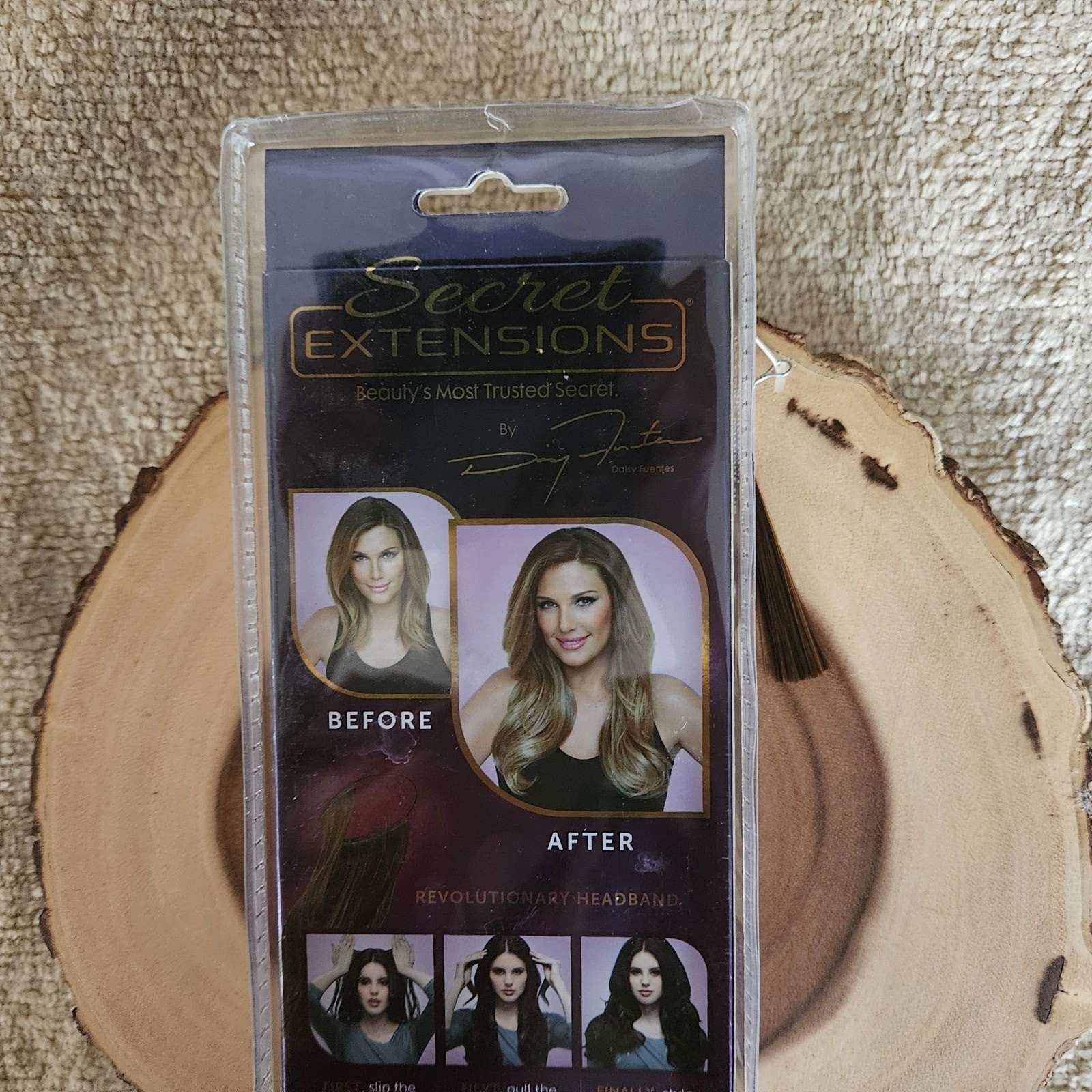 Daisy Fuentes Secret Extensions Revolutionary Headband #06 Medium Red Brown NIB!