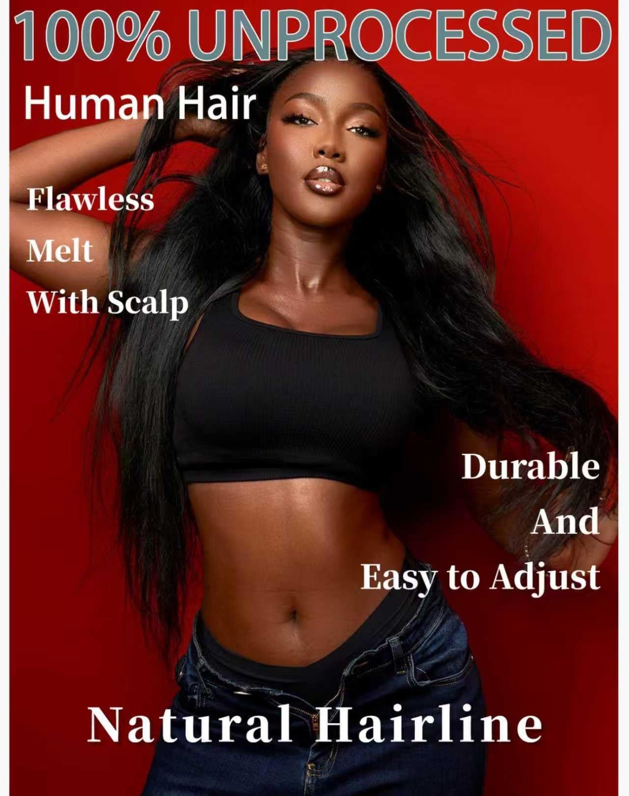 30″ Straight Human Hair Wig 13×6 HD Lace Front, 200 Density, Tangle-Free, Natura