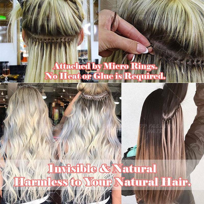 THICK Russian Nano Ring Micro beads Tip 100% Remy Human Hair Extensions 1g/s D02