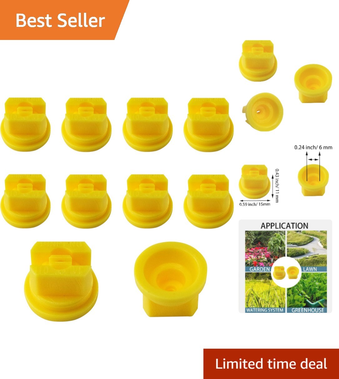 Durable Plastic Flat Fan Spray Nozzles – 10pcs, 110° for Cleaning & Agriculture