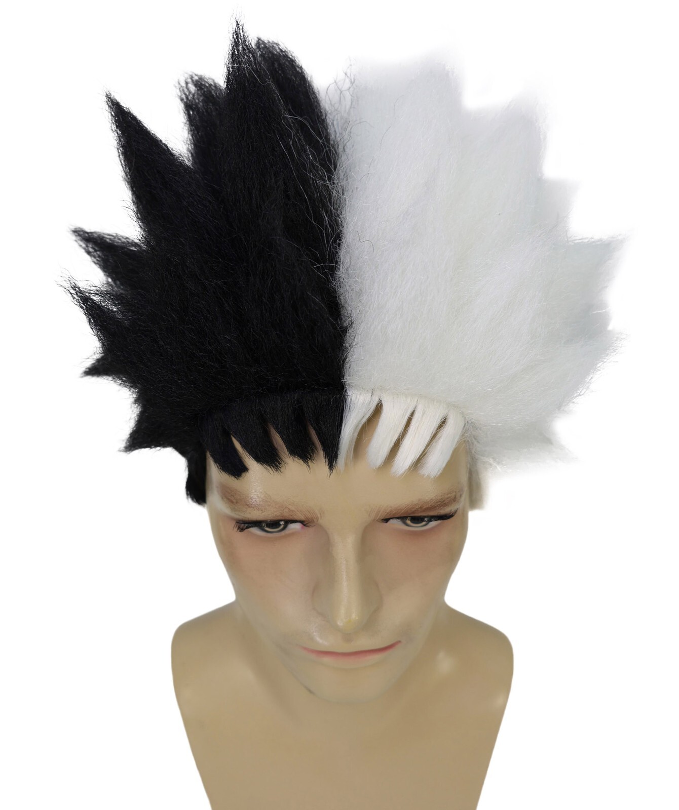 HPO Adult Men’s Anime Spiky Black Wig, Flame-retardant Synthetic Fiber
