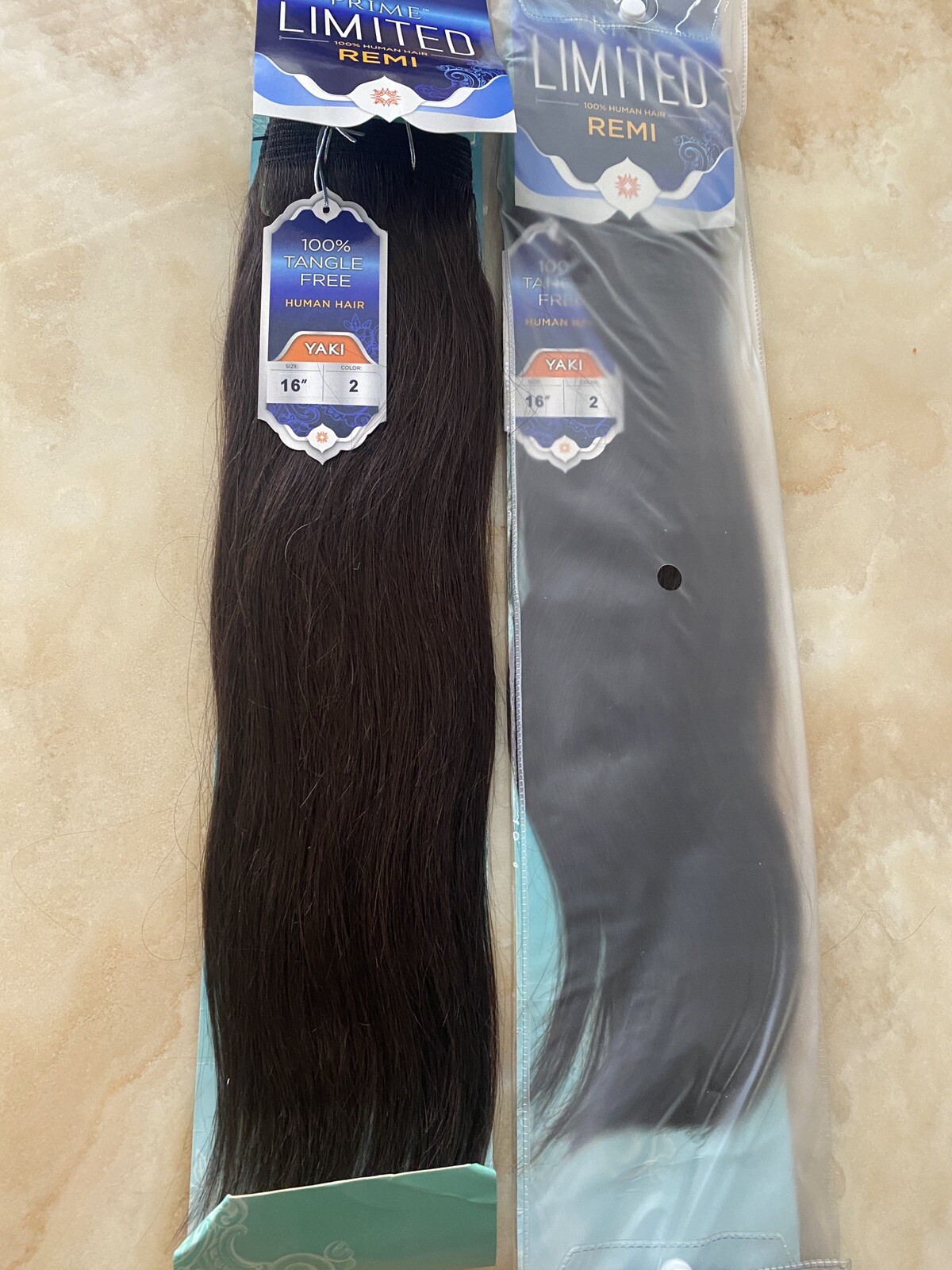 REMI PRIME LIMITED 100% HUMAN HAIR SOFT YAKY WEAVE-16 LOT 2 COLOR 2 TANGLE FREE