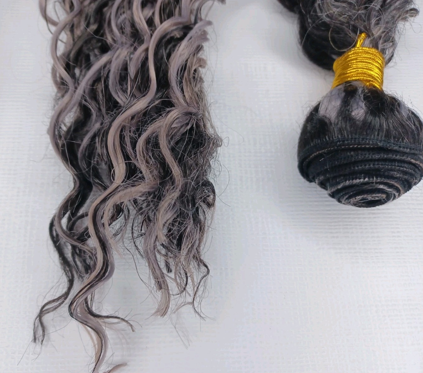 3 Bundles 34″ Hair Extensions Body Wave Black & Grey