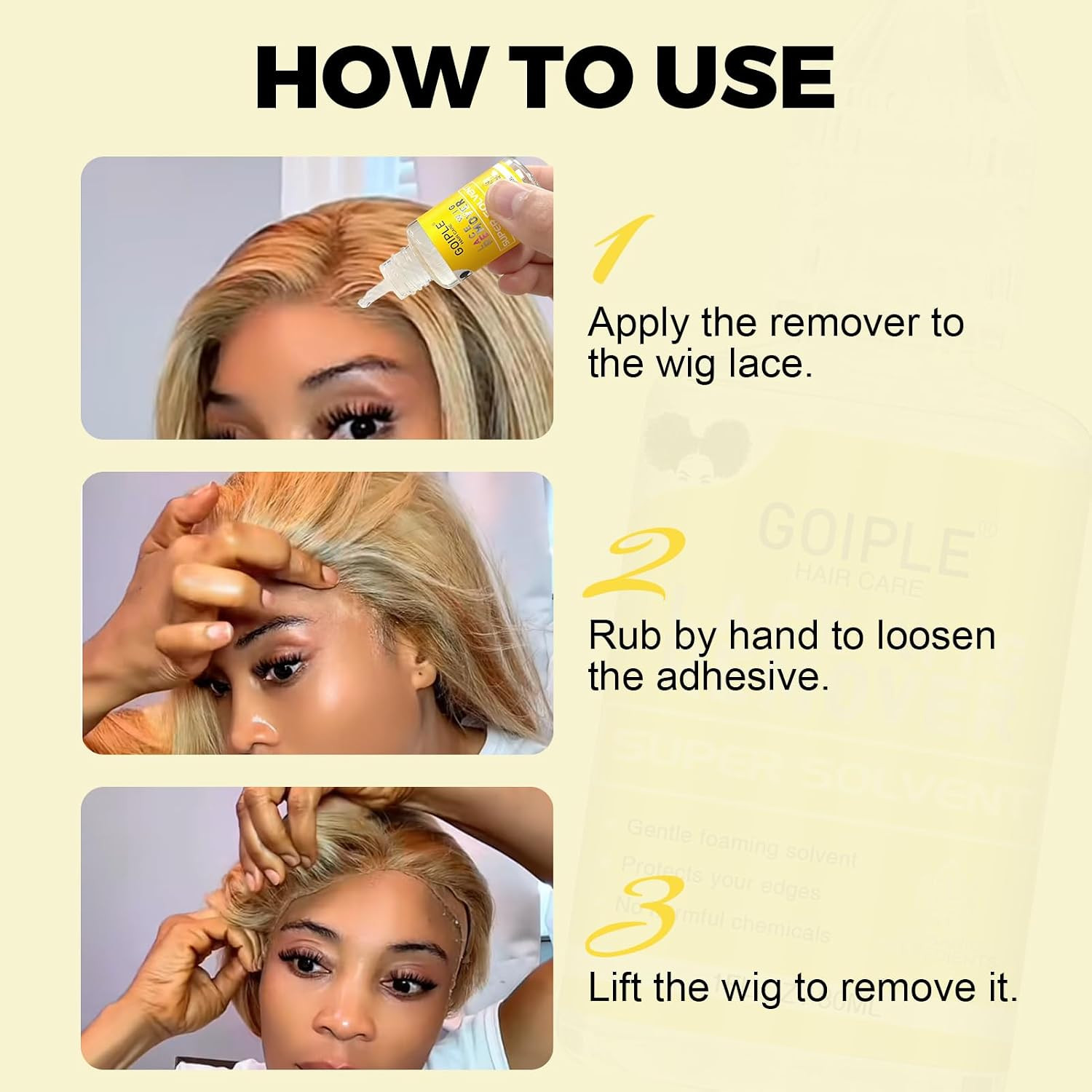 Fast Acting Tape in Extension Remover for Tape-In Hair Extensions, Wig Glue, Lac