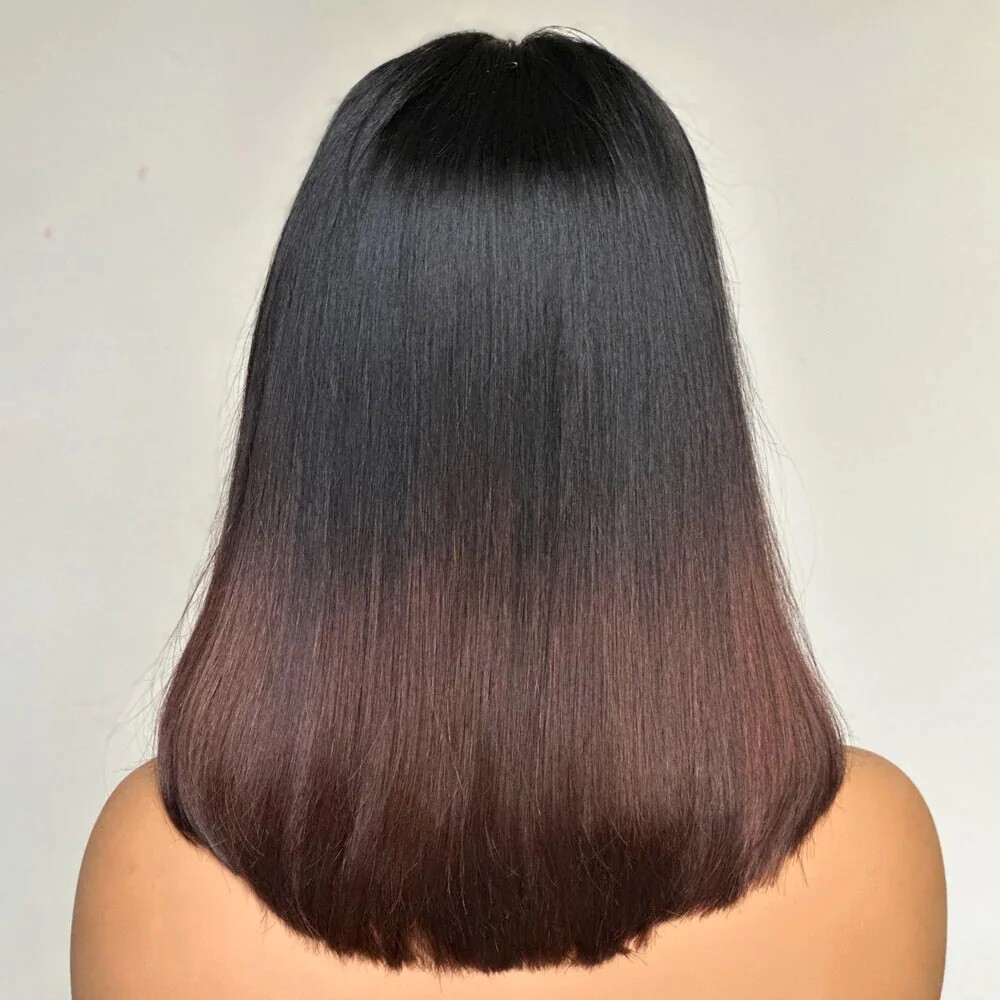 Ombre Brown Short Bob Wig Lace Front Human Hair Wigs for Women 13×4 Pre Plucked