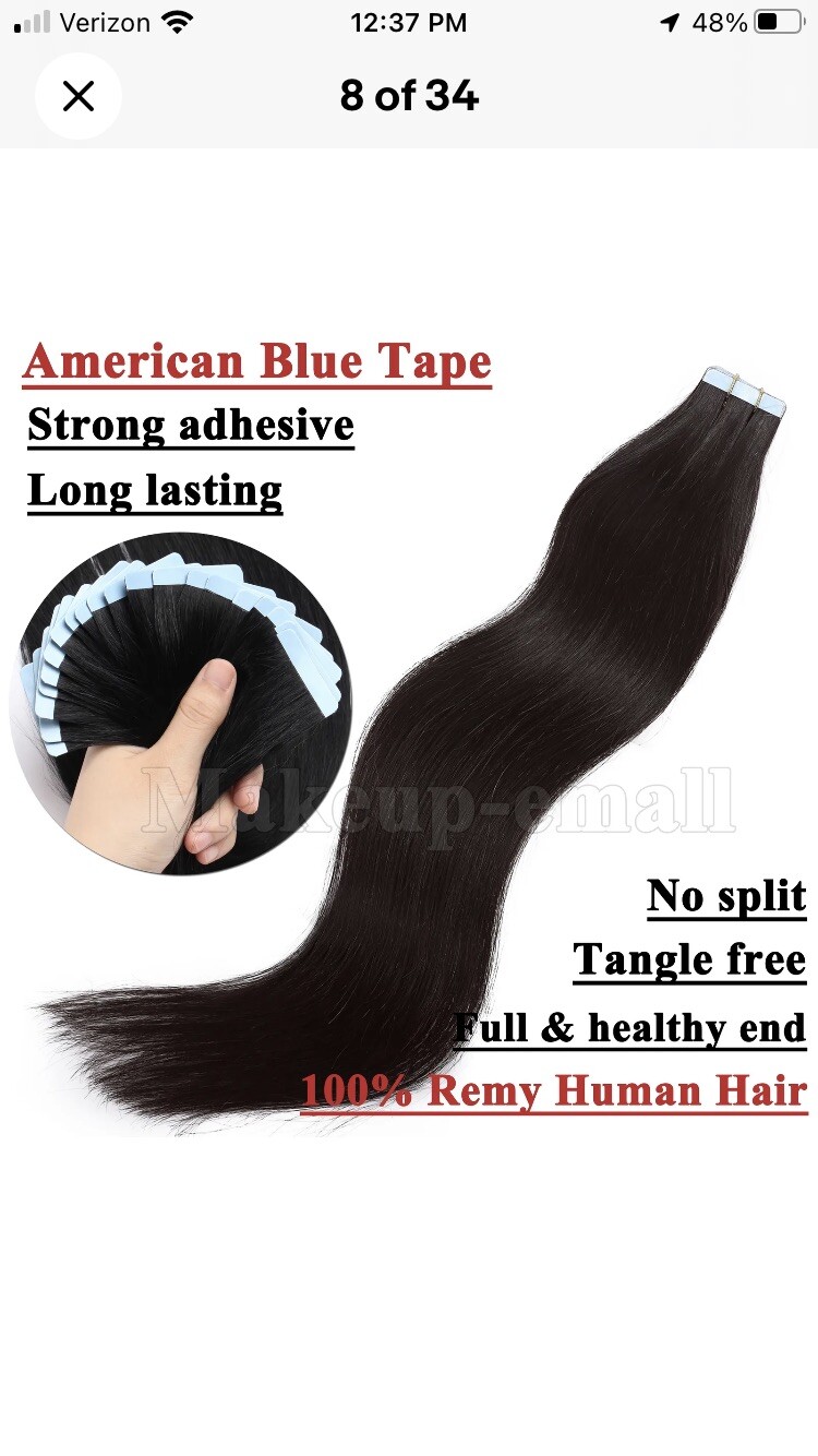 Thick 20pcs=50 g. Tape in 100% Real Remy Human Hair Brown NIP