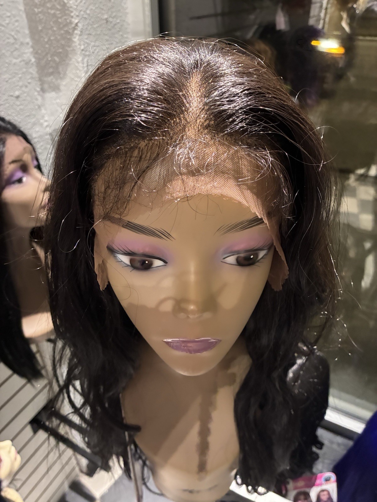 Baby hair Freepart Human Hair Blend Lacefront Wig