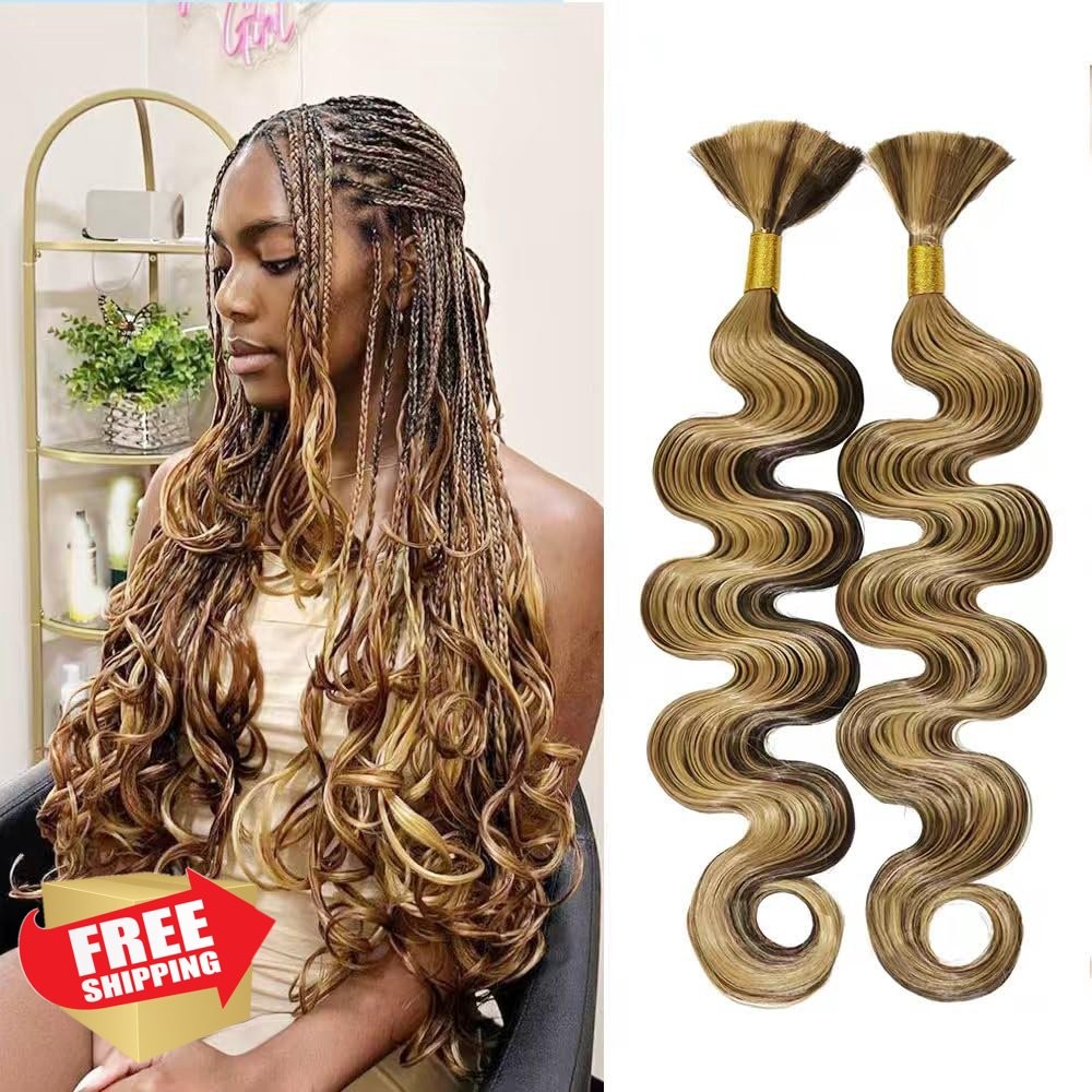 MOCCWOM 20 Inch Black Body Wave Braiding Hair 2 Bundles