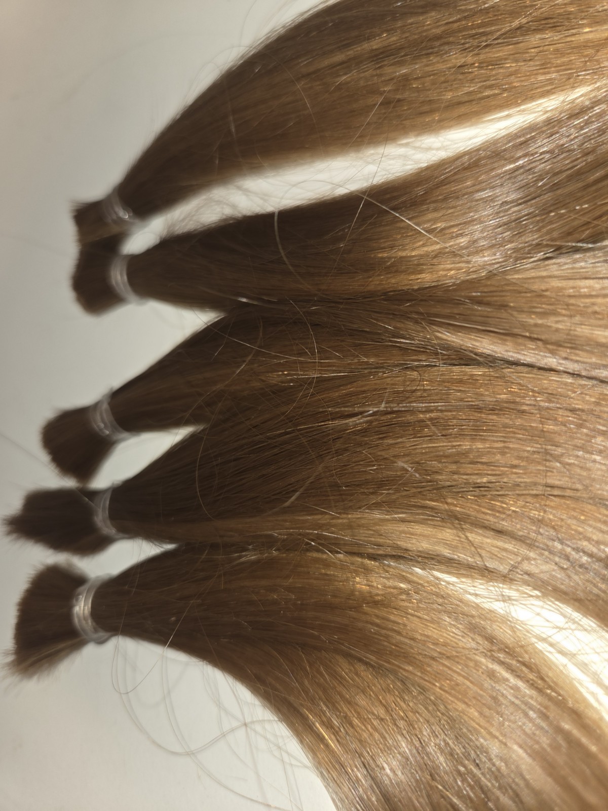 100% All virgin human hair 5 ponytails Dark Blonde