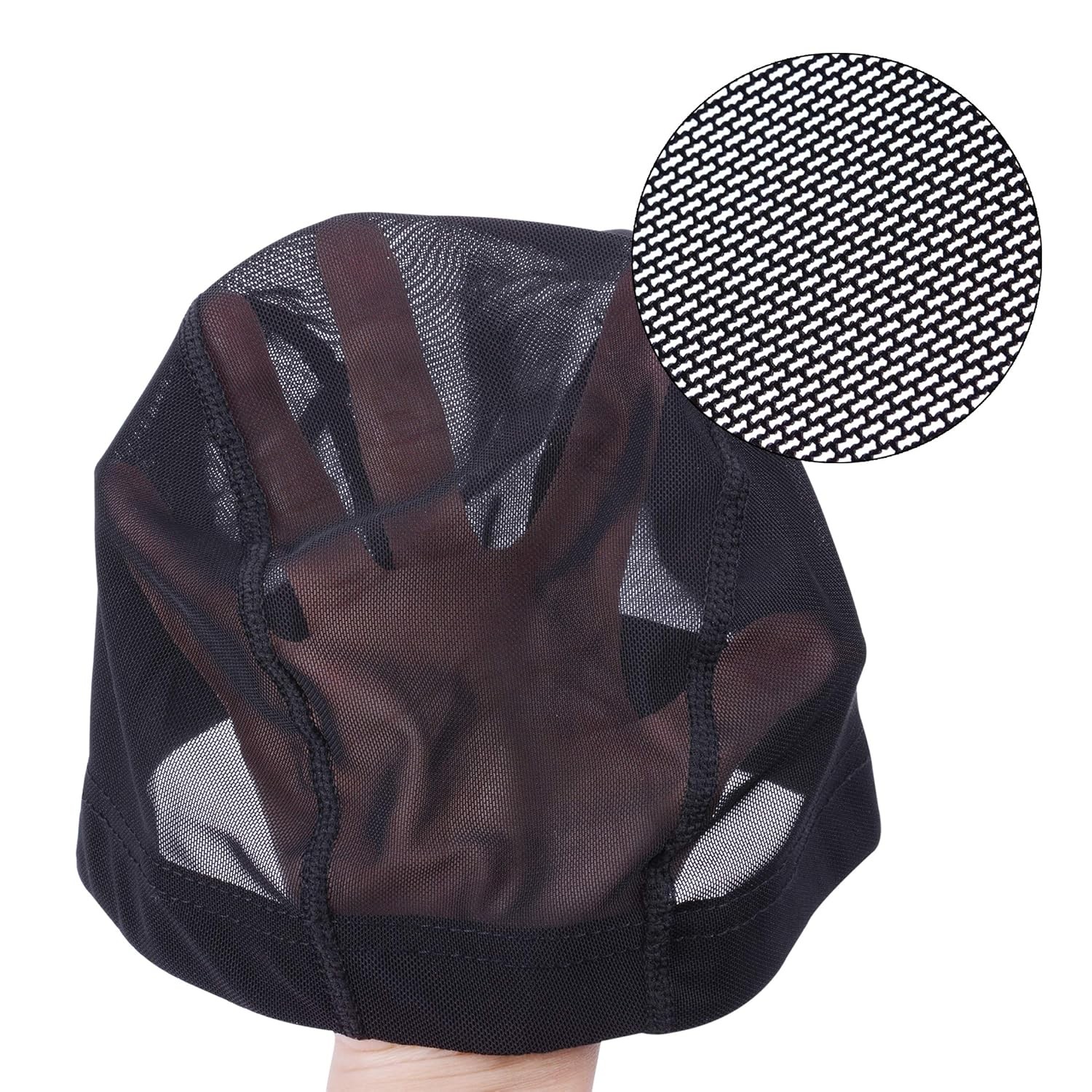 YANTAISIYU 2 PCS/Lot Black Mesh Cap Wig Small (2 Count), 2 pcs cap