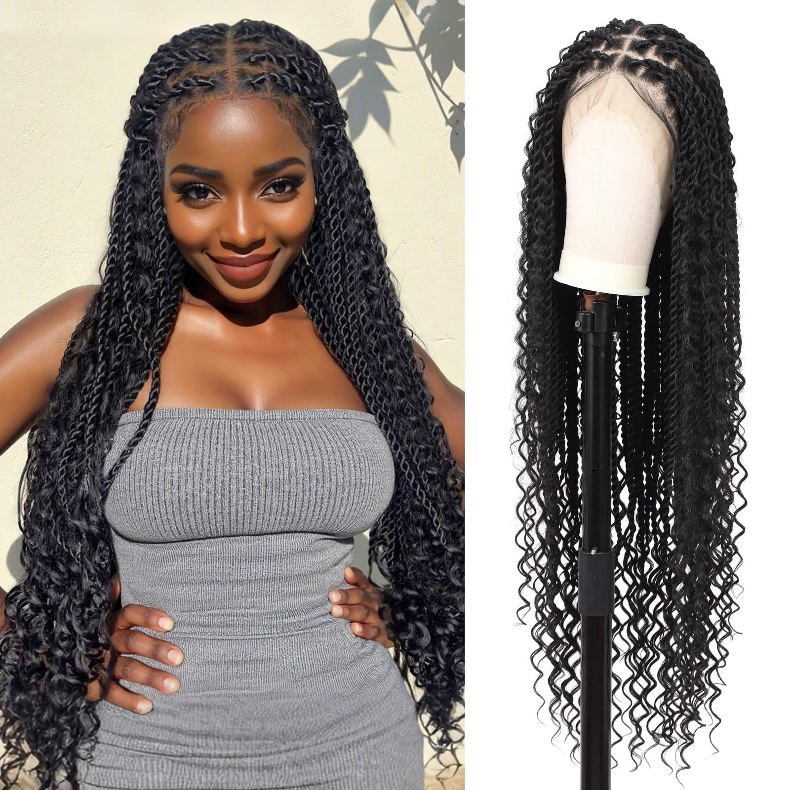 Olymei 360 Hd Full Lace Boho Braided Wigs For Women Twist Braided Wigs Baby