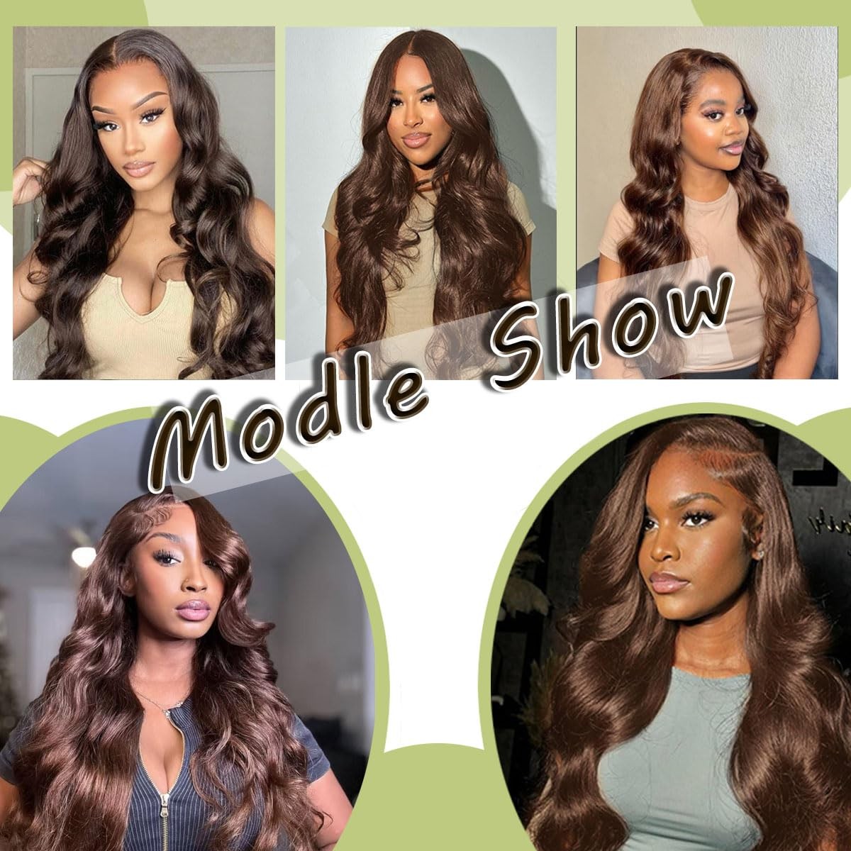 Msclara 200 Density 13X6 Body Wave Hd Lace Front Twigs Human Hair Chocolate