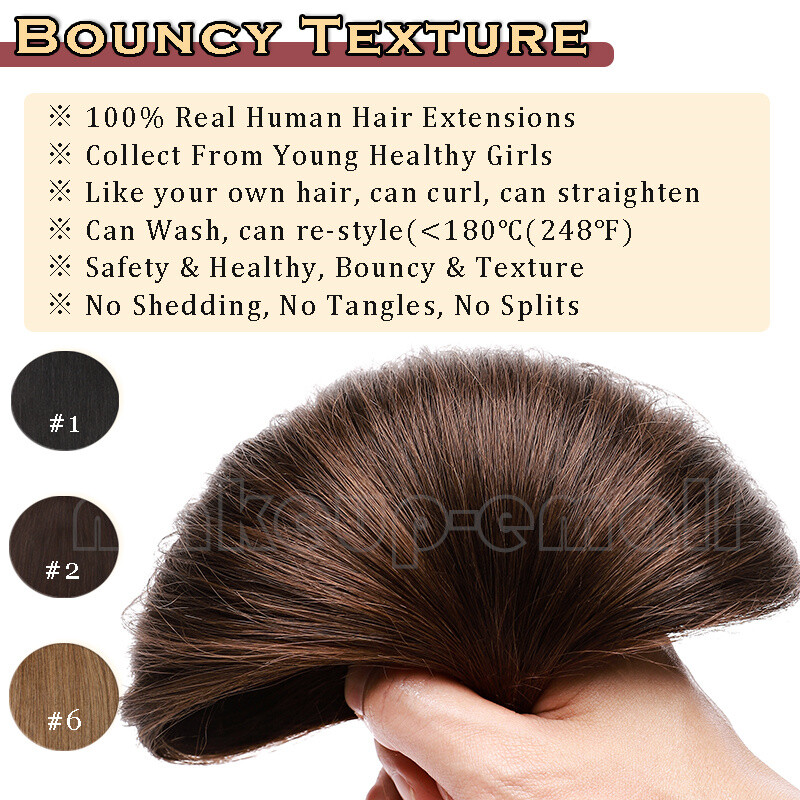 Smooth 8Pieces Clip In Human Remy Hair Extensions 100% Real Full Head Blonde USA