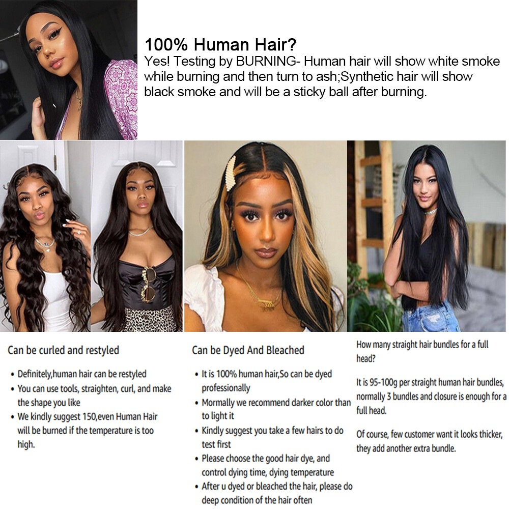 Unprocessed Brazilian Remy Human Hair Extensions 300g THICK 3Bundles Weaves Weft