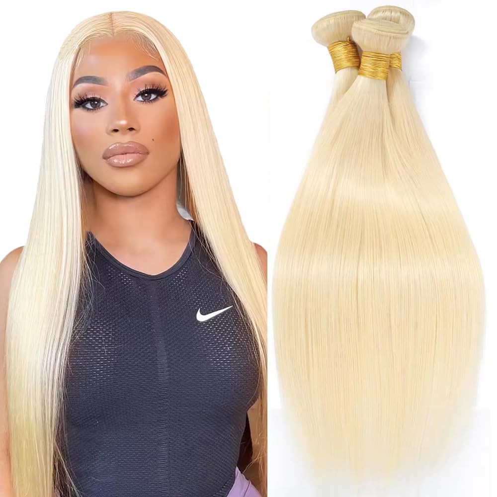 Blonde Bundles Human Hair 613 Straight Bundle Blonde Loose Wave 3 Bundles 18 20