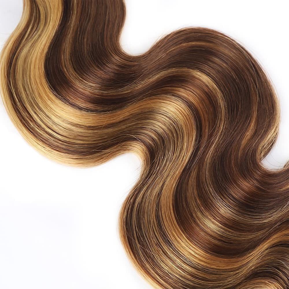 Hrceyocr P4/27 Highlight Blonde Bundles Human Hair Body Wave Bundles 22 22 22