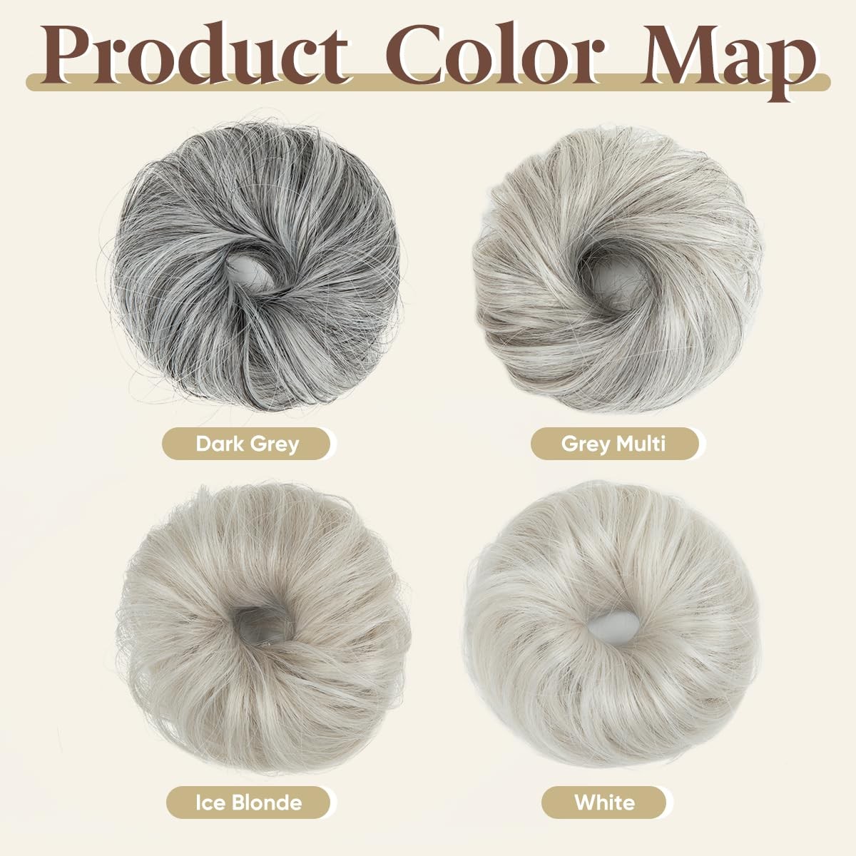 2PCs Small Cute Messy Bun Hair Piece for Thin Hair Mini Synthetic Curly Bun S…