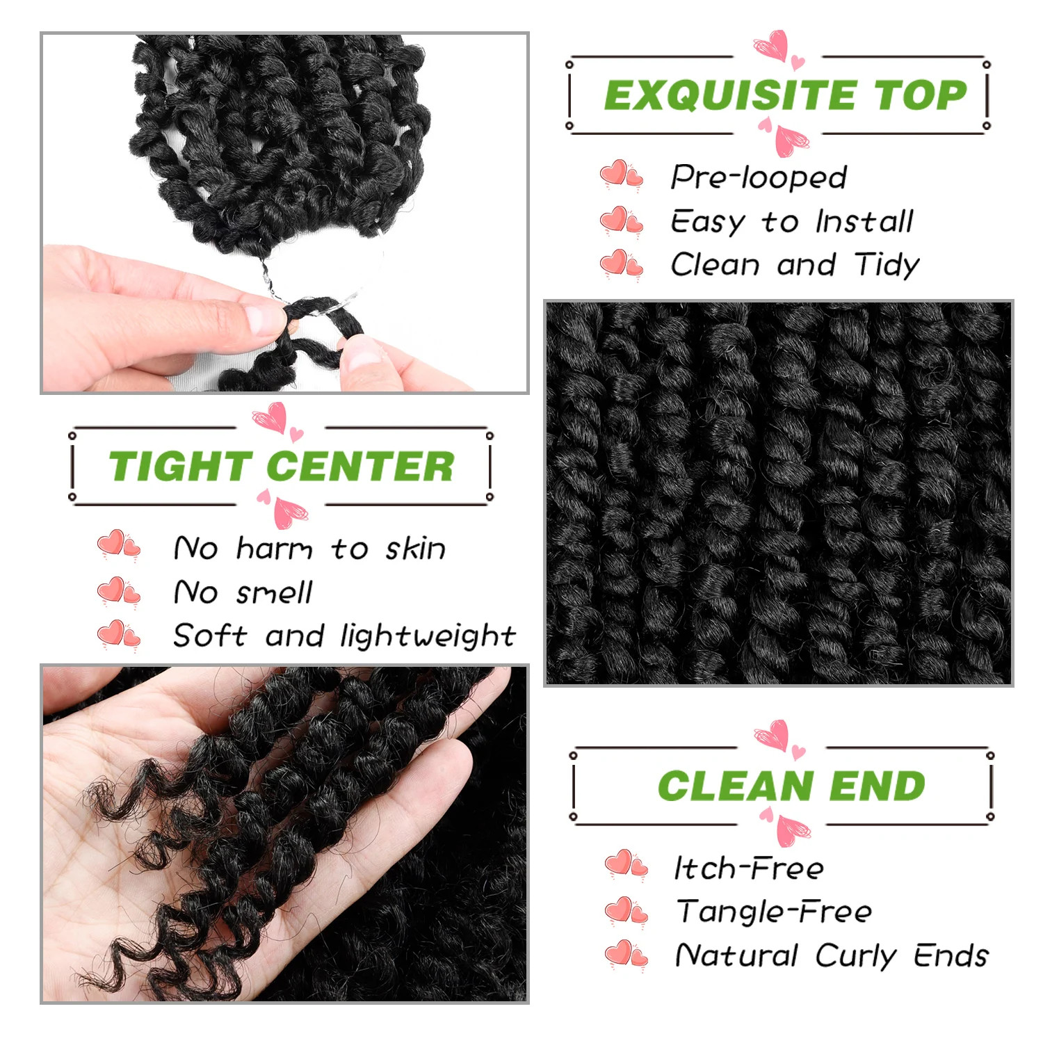 Pre-twisted Passion Twist Crochet Hair 1Pack Synthetic Hair for Black Women