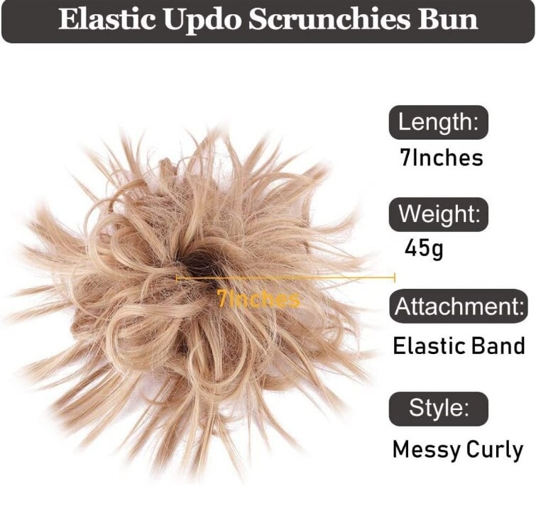 Tousled Updo Messy Bun Hair Piece Hair Extension With Elastic Rubber Hair Tie