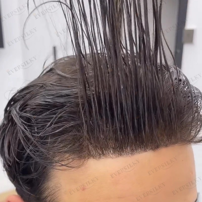 Injected Skin Toupee Male Hair 130% Durable Full Skin PU Toupee Human Hair Unit