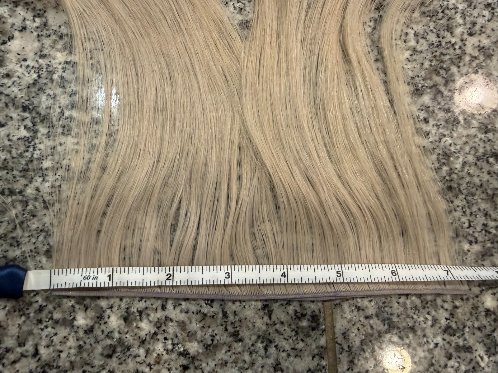 Hand Tied Hair Extensions Two Packs- Platinum Blonde Weft 14 inch