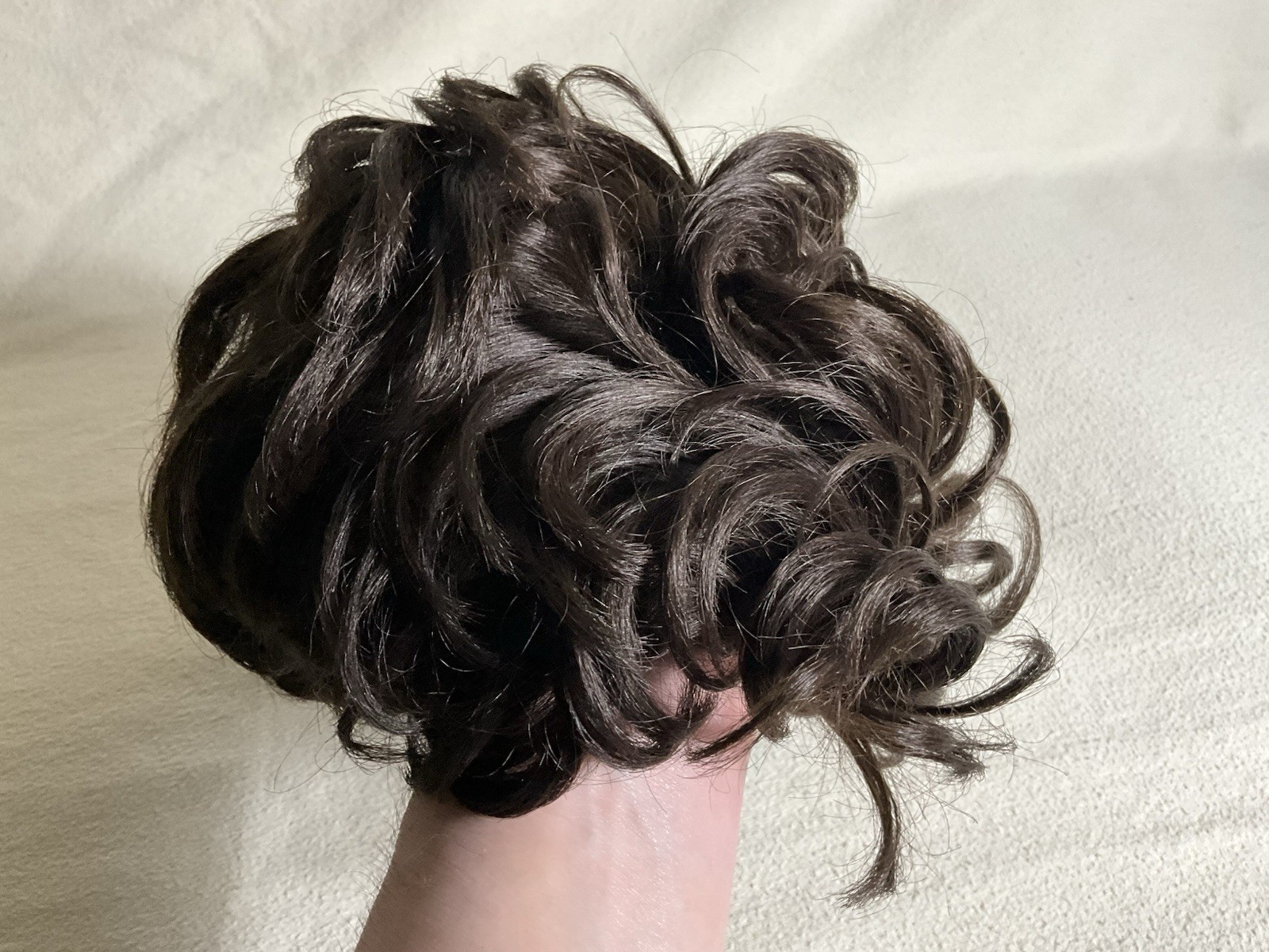 Vintage Elura Dark Brown Wig Short Curly Bouffant Modacrylic USA, Made In Korea