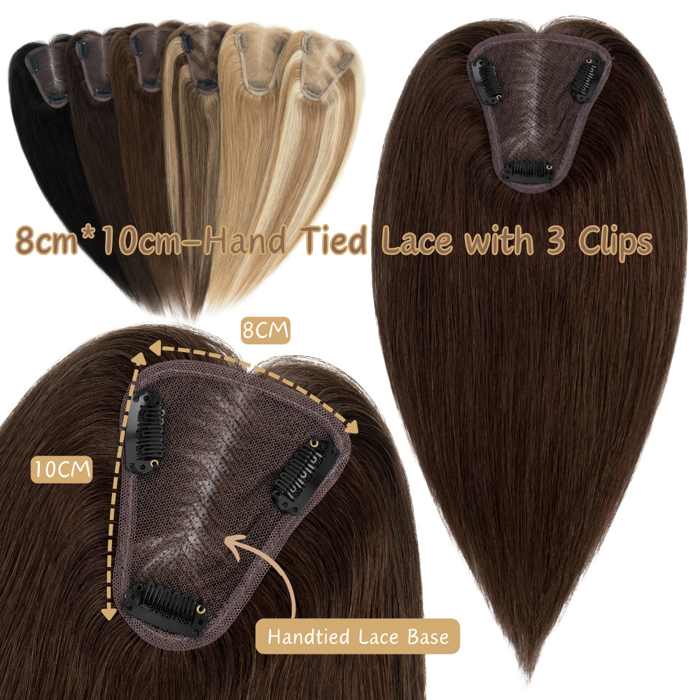 CLEARANCE Clip In Top Hair Piece Topper Toupee 100% Human Hair Women’s Hairpiece