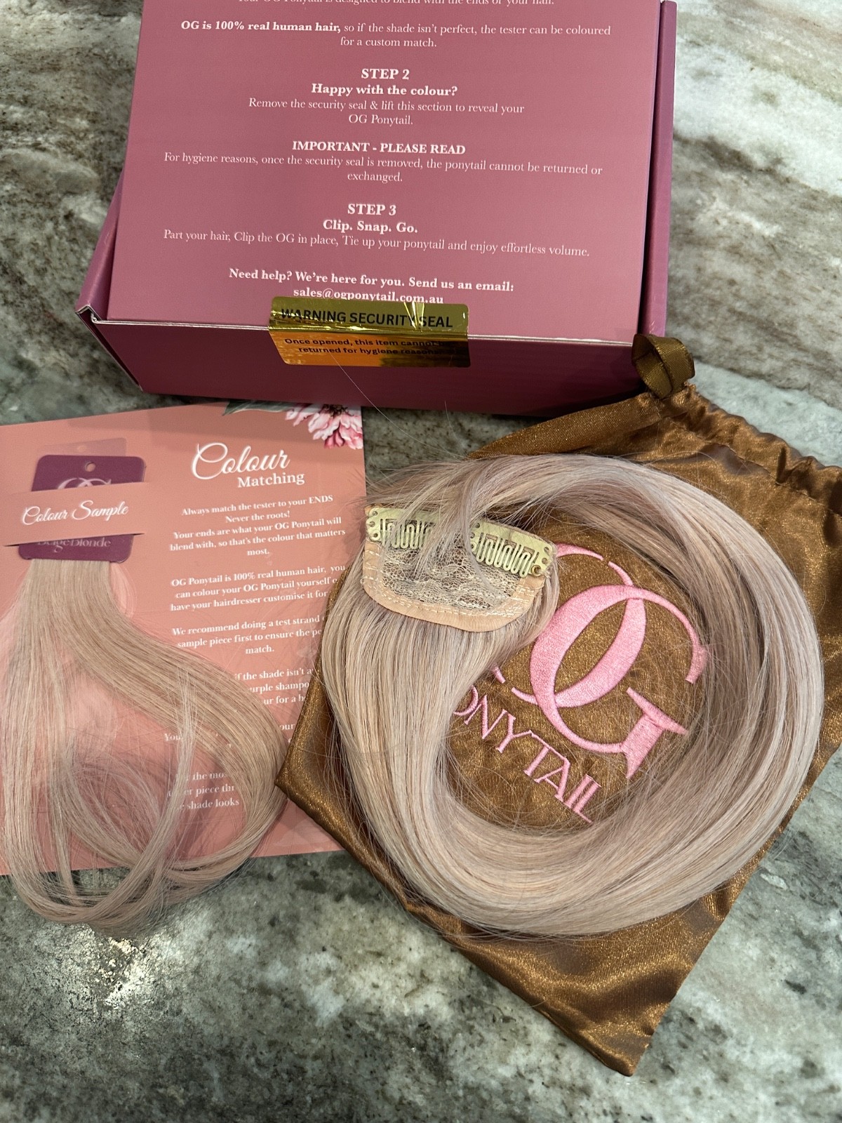 OG Ponytail Mini OG Beige Blonde 14″ 50g Human Hair Extension NIB Sold Out