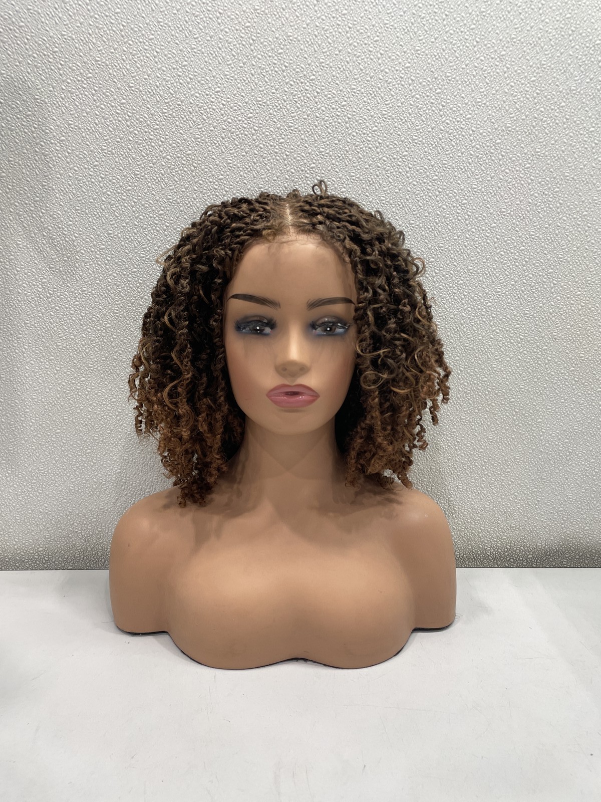 Frodio Veralux Fiber Micro Twist Curly Dreadlock Lace Front Glueless Wig, 12″