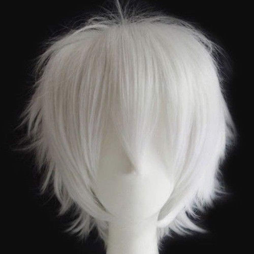 Short Synthetic Straight Wigs, Unisex Cosplay Fashion Fluffy Wigs for Men & W…