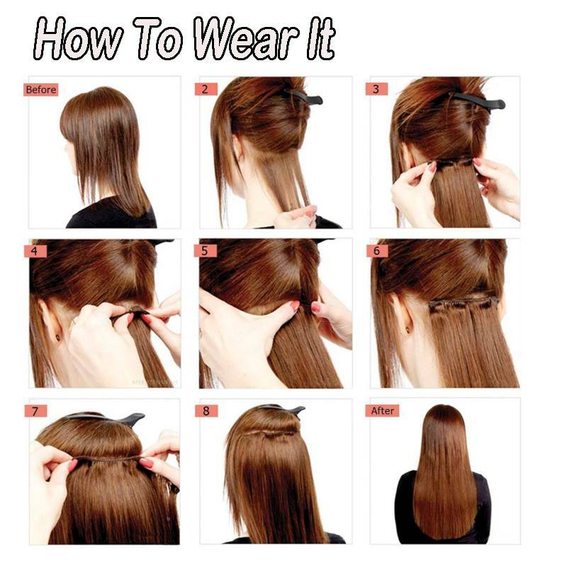 Good Quality Full Head Remy Clip In 100% Remy Human Hair Extensions curled L015