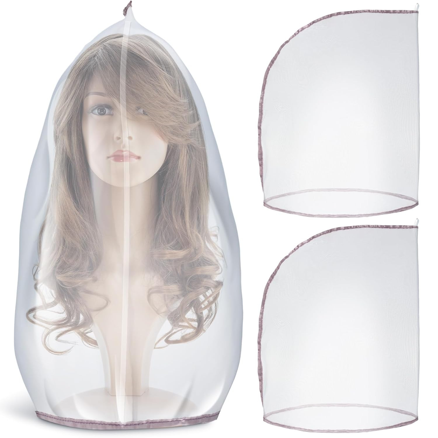 3 Pcs Wig Storage Bags Nylon Wig Covers from Dust and Dirt to Keep Fresh Hair St