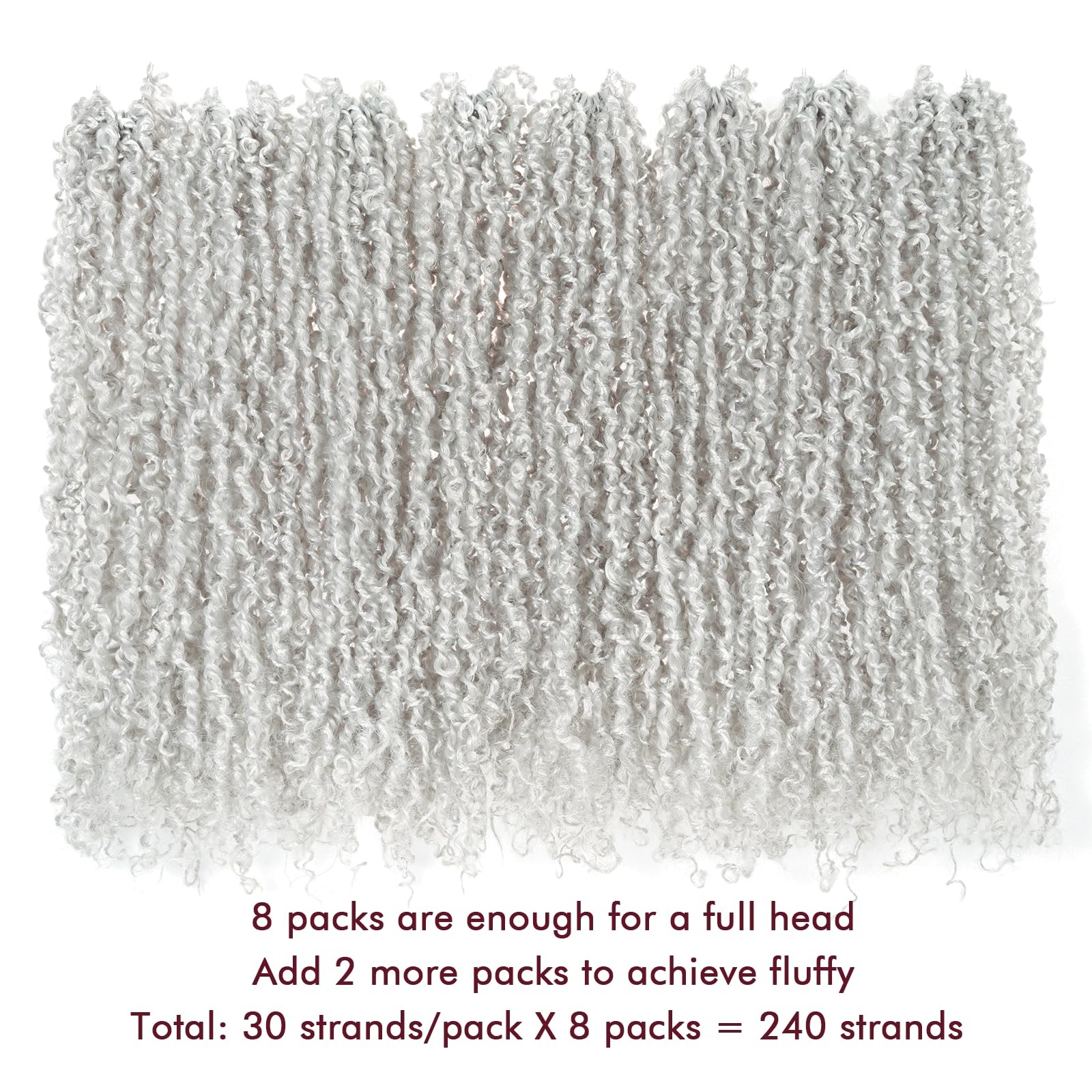 Gix Yanky Twist – 6 Inch 8 Packs 30 Strands/Pcs Silver Pre-Twisted