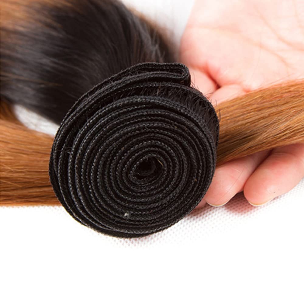 Capurchra 1B30 Ombre Straight Bundle Dark Brown Human Hair 3 Bundles 100