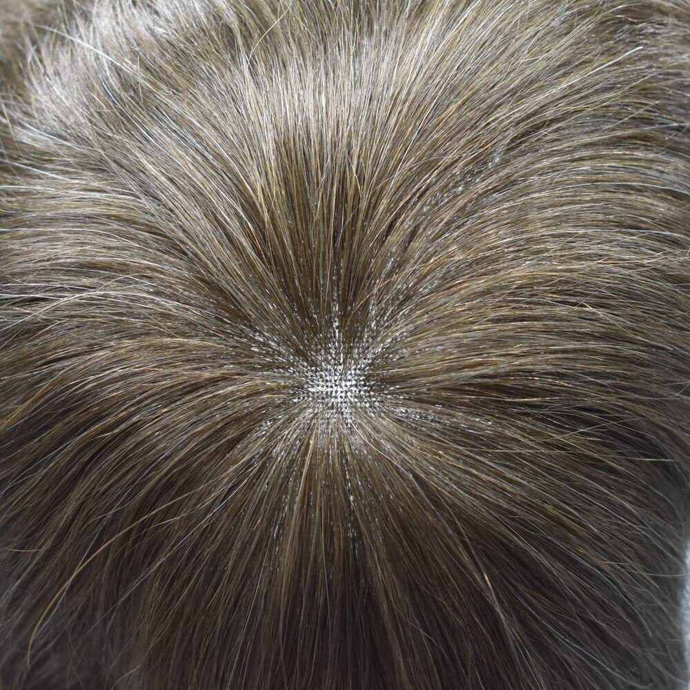 Swiss Lace Front Hair System Replacement PU Skin Mens WigMens Toupee Hairpiece