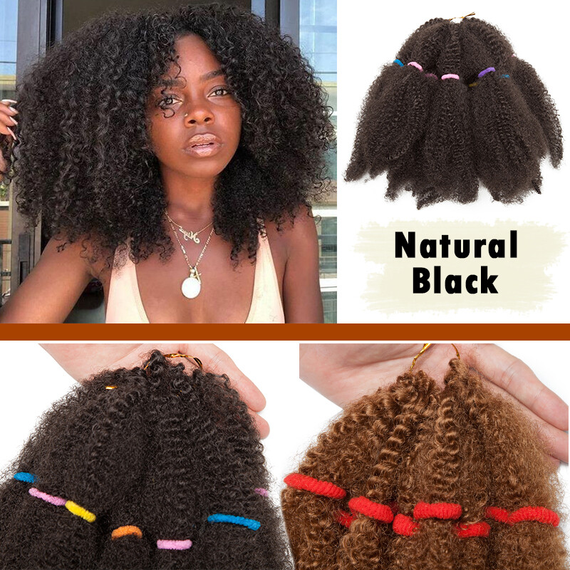 Afro Kinky Bulk Hair Extensions Braiding Bundle Twist Curly Braids 11 inch Short
