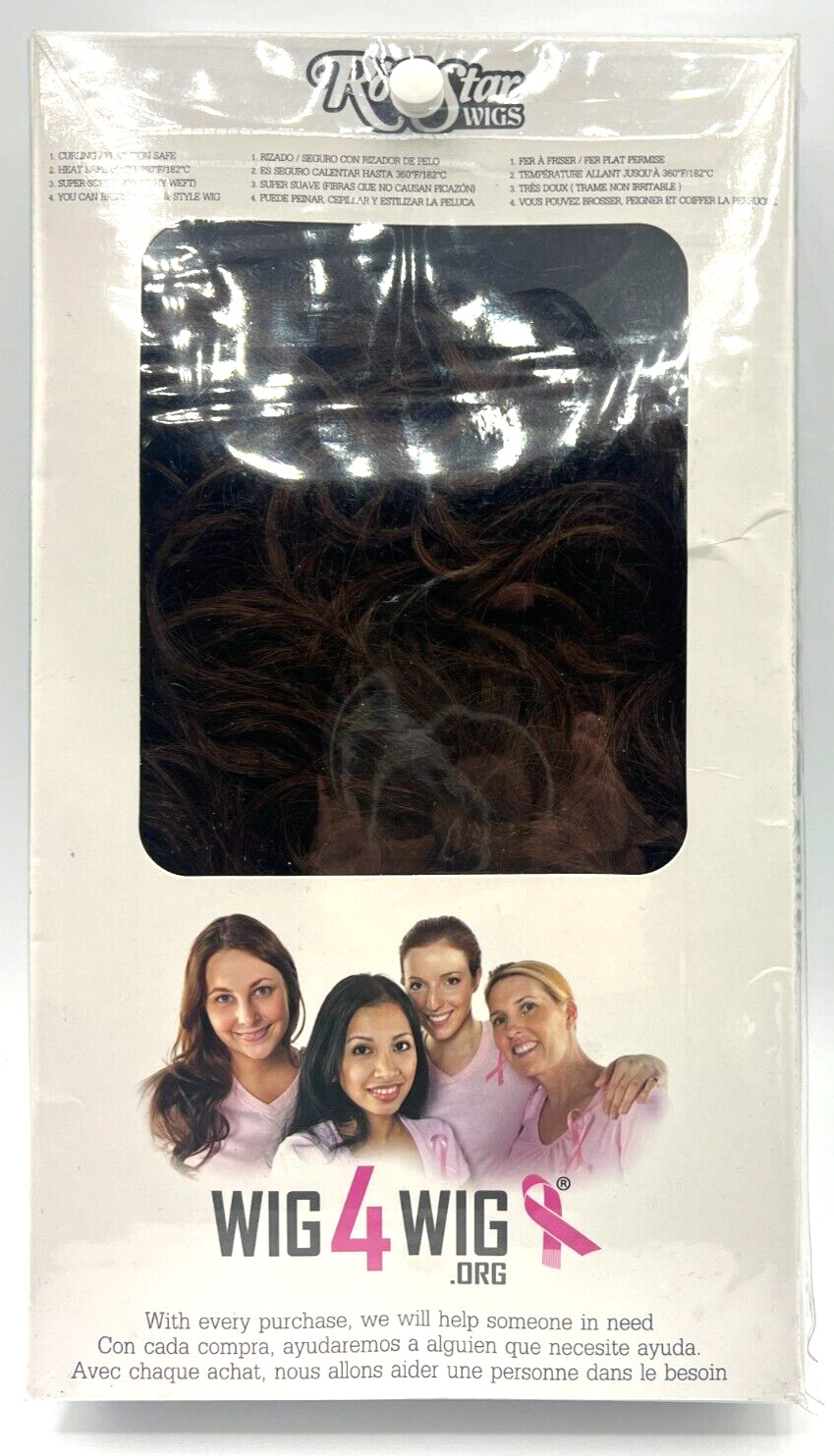 Rock Star Wigs Long Curls Bob Chocolate Brown Costume Cosplay NIB