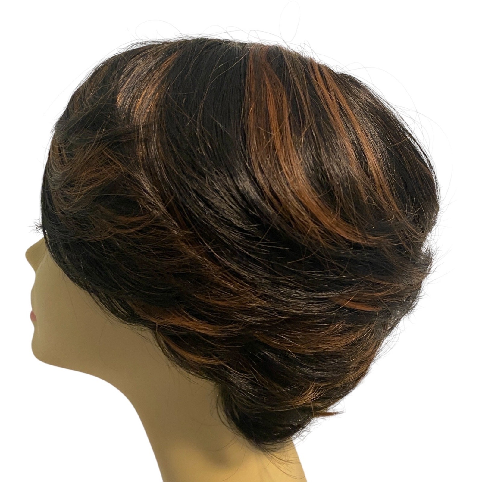 ASHRO 6935059 Soft Wavy Wig Synthetic Dark Brown Copper Heat Resistant Avg NWT
