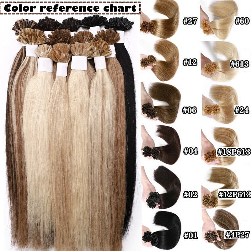 100gr Real THICK Pre Bonded Keratin Nail U Tip 100% Remy Human Hair Extensions