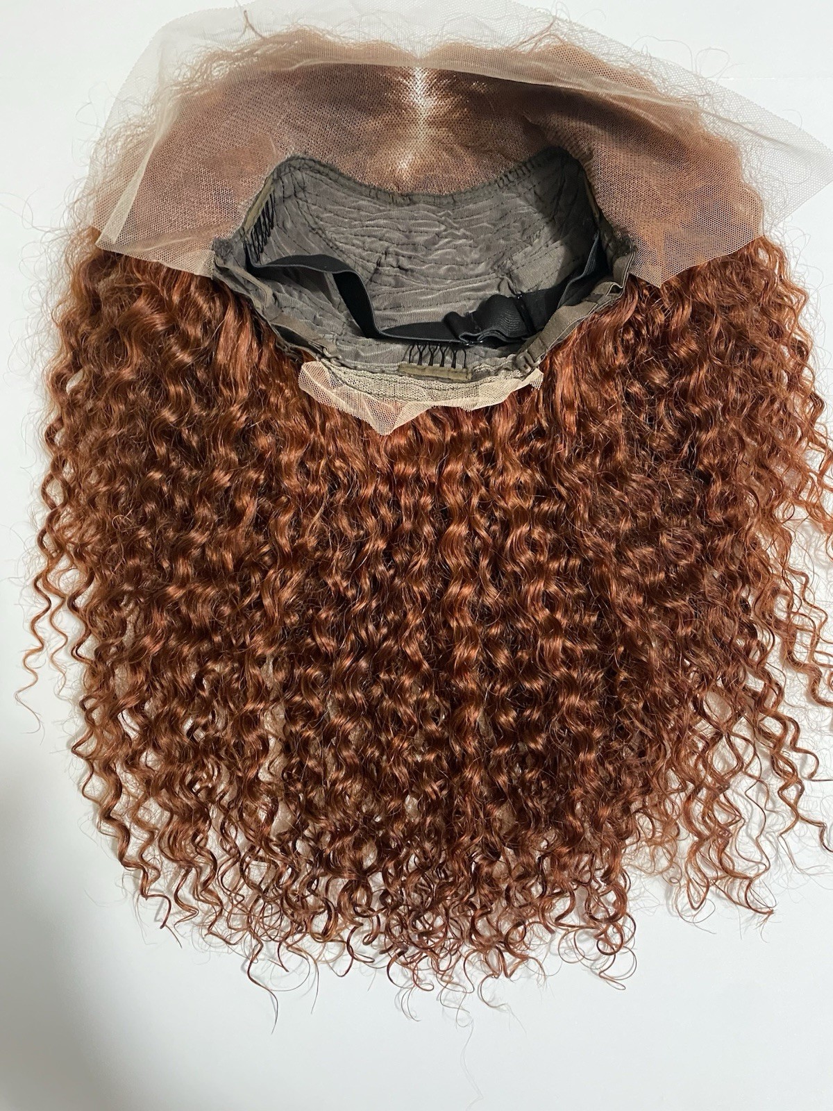 Glueless Reddish Brown Curly 13×4 HD Lace Front Human Hair Wig 20″ Deep Wave