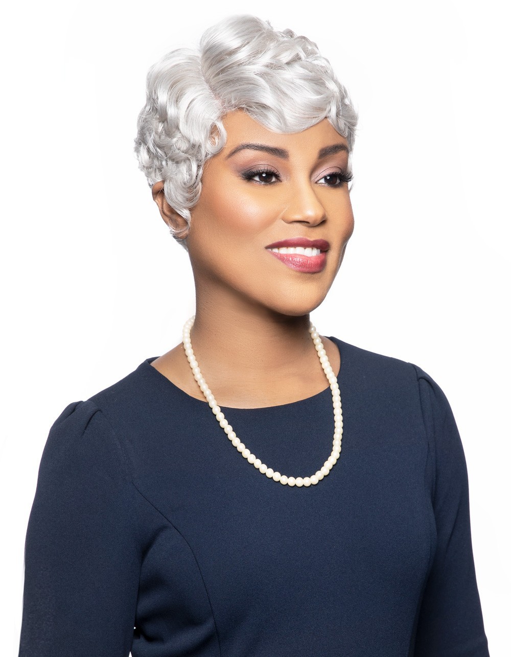 Foxy Silver CELINE Wig, Stylish and Natural-Looking Synthetic Wig