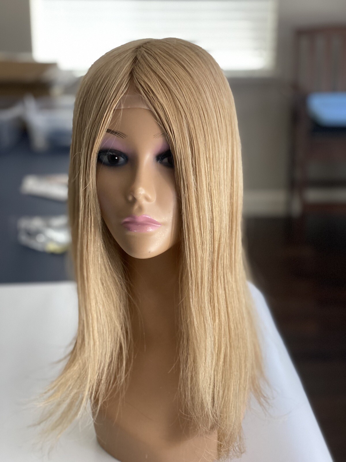 European remy Human Hair Wig 16” Hand Injected invisible knots with lace front.