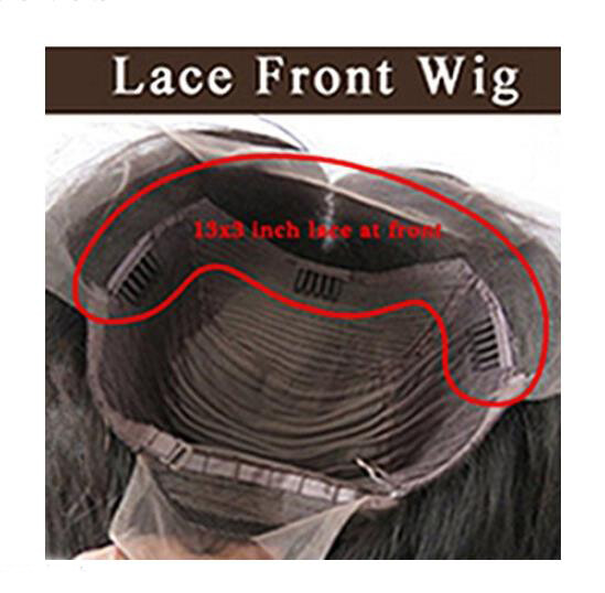 100% Remy Human Hair Wig Short Black Slight Wave Wig with Bangs Lace Front Wigs
