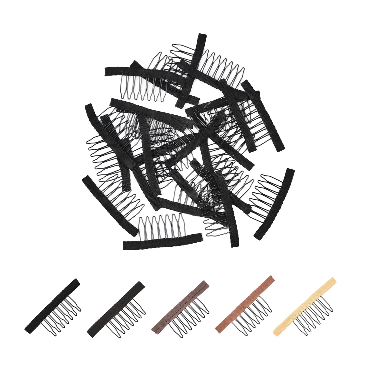 24 Pcs 7Teeth Wig Combs to Secure Wigs to Hair for Making Wig Caps Accessorie…