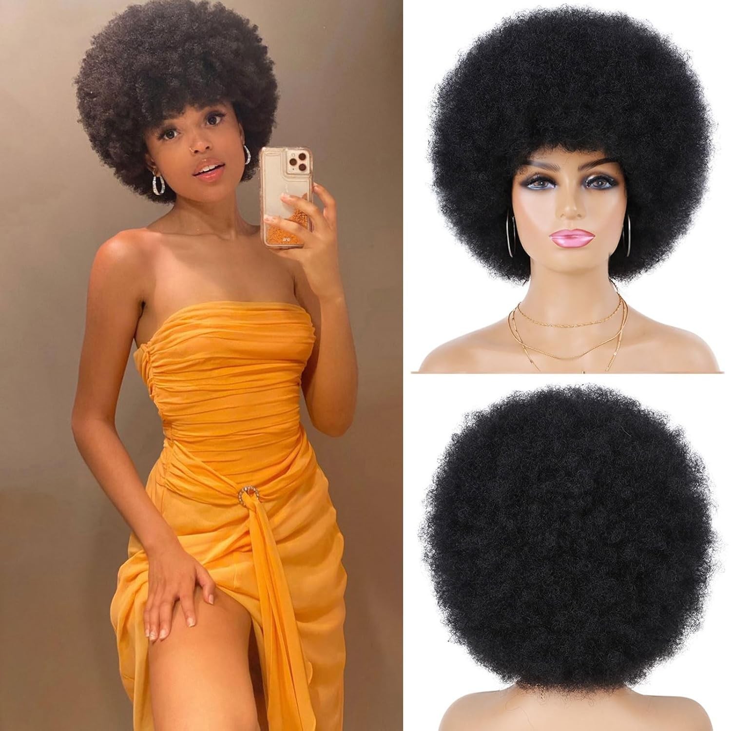 Stylish Synthetic Afro Wig for Women – Coily Hair, Perfect for Cosplay & Parties