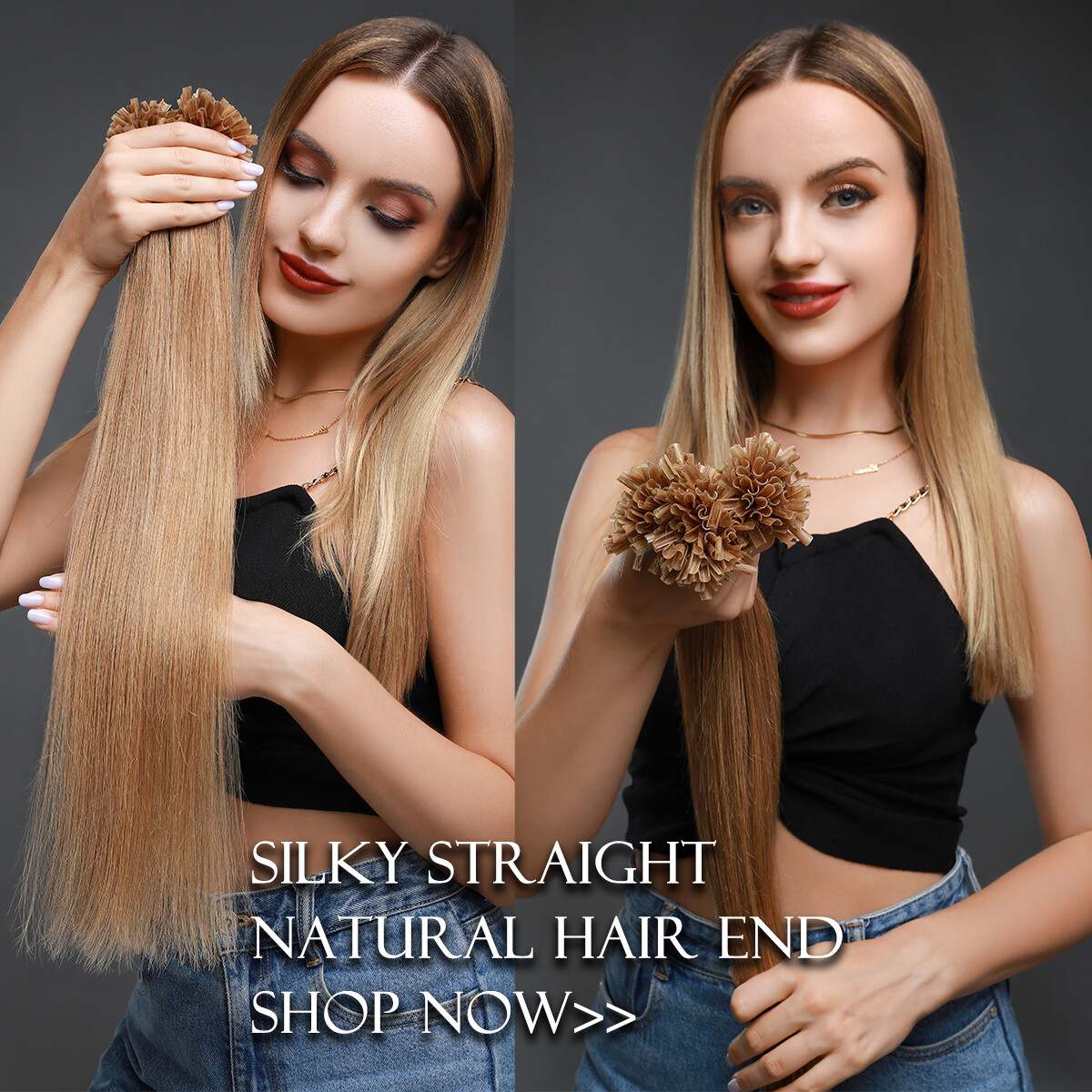 THICK 100PCS Russian 100 Remy Human Hair Extensions Nail U Tip Keratin Pre Bond